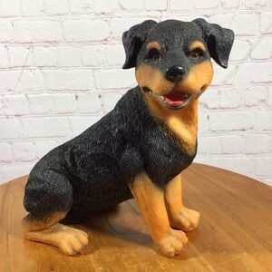 Rottweiler Dog Sitting Figurine